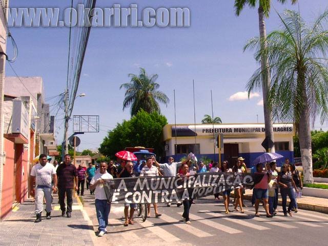 Ultima manifestação feita pelos servidores de Milagres contra o PREVIMIL (Clique aqui e relembre) | Foto: Agência OKariri