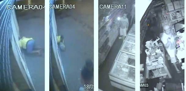 Os ladrões não tomaram nem o cuidado de cobrir os rostos | Foto reprodução do vídeo que você pode assistir abaixo da matéria