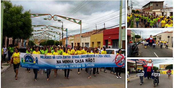 A caminhada percorreu varias ruas da cidade e encerrou-se em frente à Prefeitura | Foto: Secretaria da Assistência Social Trabalho e Cidadania de Milagres