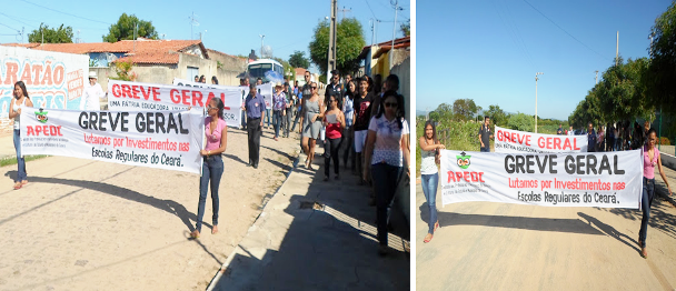 Professores fazem manifestação pela as ruas de Milagres |Foto : Som da Terra FM