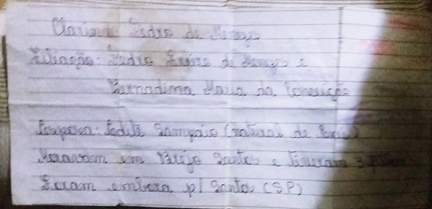 Uma das pistas é que parte da família ou toda a família more em Brejo Santo-CE.
