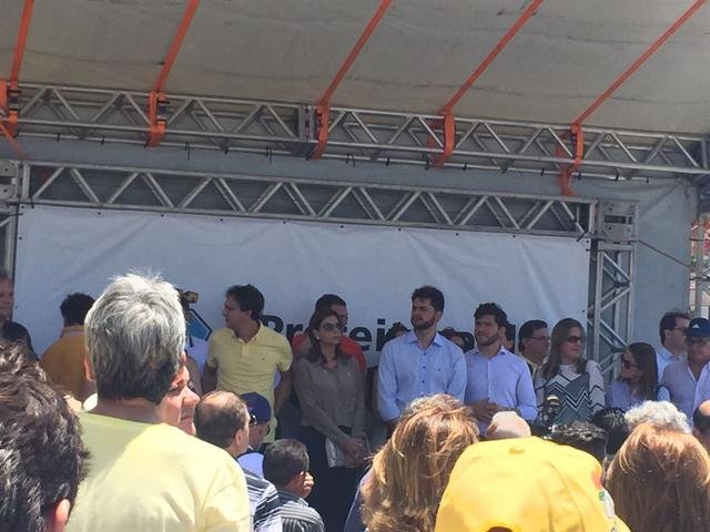 Guilherme Landim e Camilo Santana participam da inauguração do “Túnel Deputado Welington Landim” em Fortaleza (Foto: Divulgação)