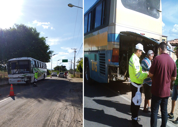 Ônibus se envolvem em colisão na saída da cidade de Milagres / Agência OKariri) 