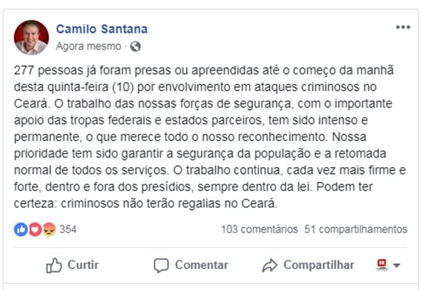 Post de Camilo Santana