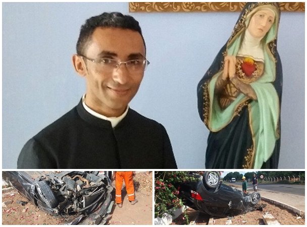 "Estou em casa.”, diz o padre Edvan sobre acidente | Imagens: Rede Social