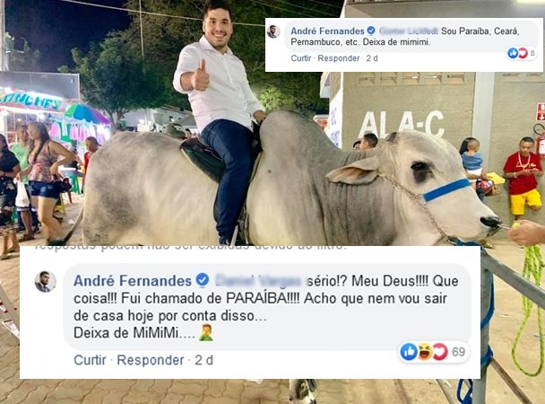 O Deputado André durante o final de semana, na Expocrato | Imagem Reprodução Facebook
